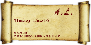 Almásy László névjegykártya